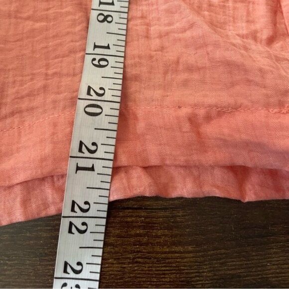 Mango Flowing Lyocell Shirt cropped boxy oversized peach coral size 6 - Picture 10 of 11